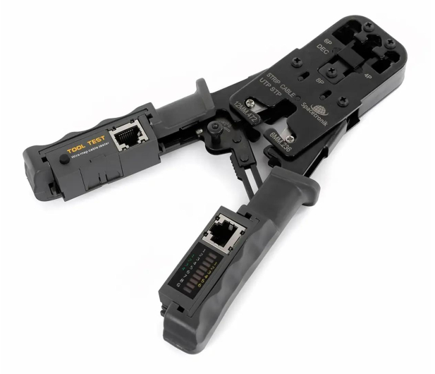 Spacetronik Zaciskarka RJ45/RJ12/RJ11 z testerem LAN - 1259556 - zdjęcie 3